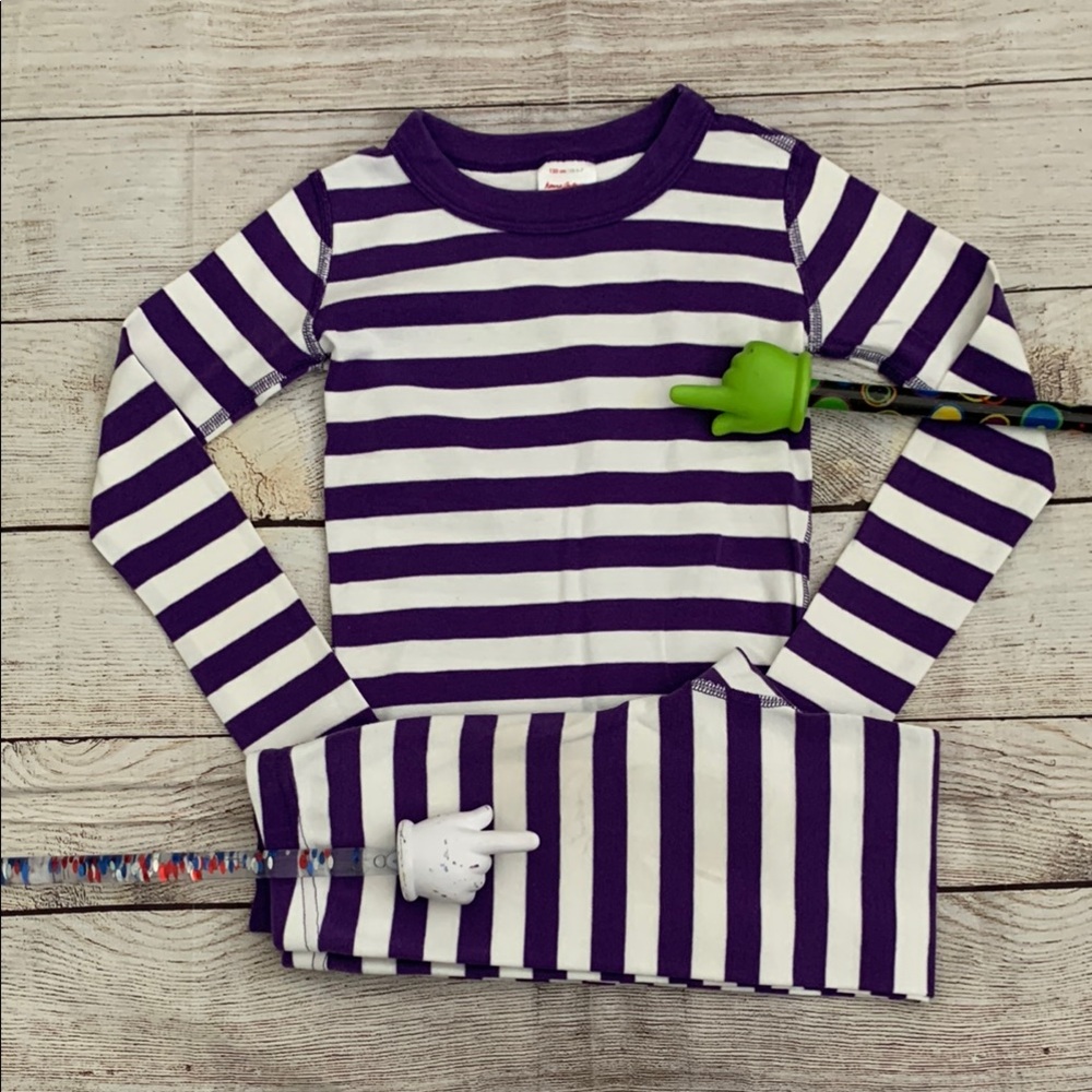 Purple and White Striped Kids PJs